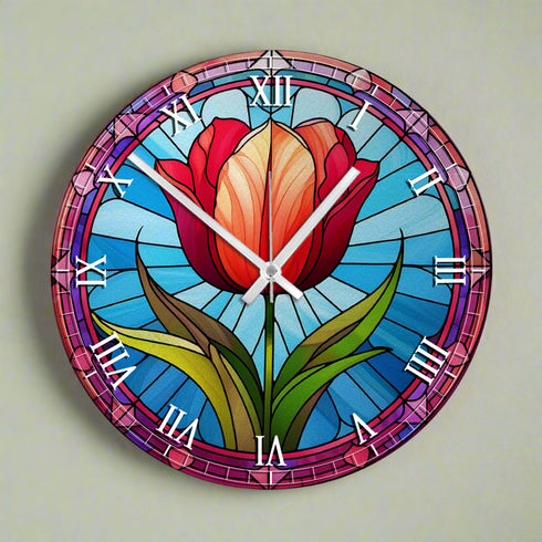 Tulip Suncatcher Effect Clock